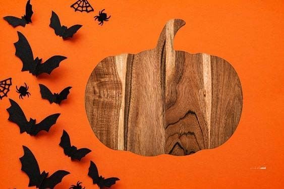 Halloween Pumpkin Shaped Wood Cutting Board for kitchen Decoration