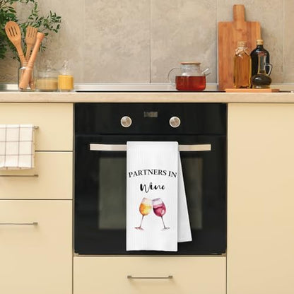 Wine Kitchen Towels, Wines Lover Drinker Gifts for Women Men Dish Tea
