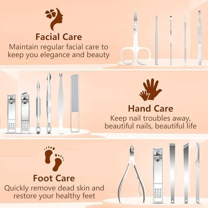 Manicure Set 16 In 1 Professional Stainless Steel Pedicure Kit Toenail