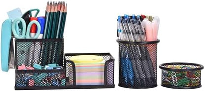 Freewindo Mesh Desk Organizer, Set of 3 Pen Holder Office Desk
