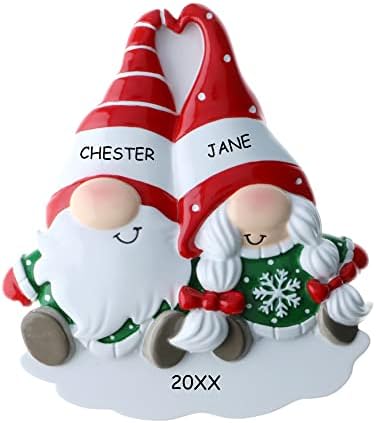 Personalized Couples Christmas Ornament (Gnomes)