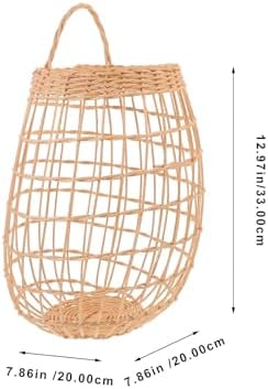 Wall Hanging Storage Basket, Willow Grass Woven Organizer for Mail