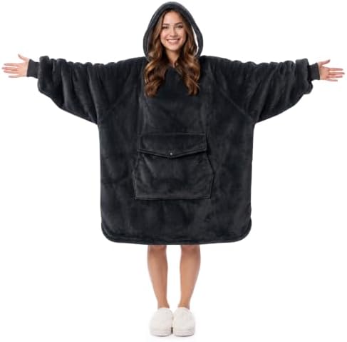 Krifey Wearable Blanket Hoodie, Oversized Sherpa Hooded Blanket for