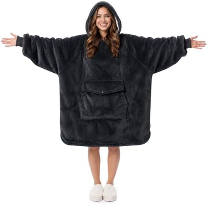 Krifey Wearable Blanket Hoodie, Oversized Sherpa Hooded Blanket for