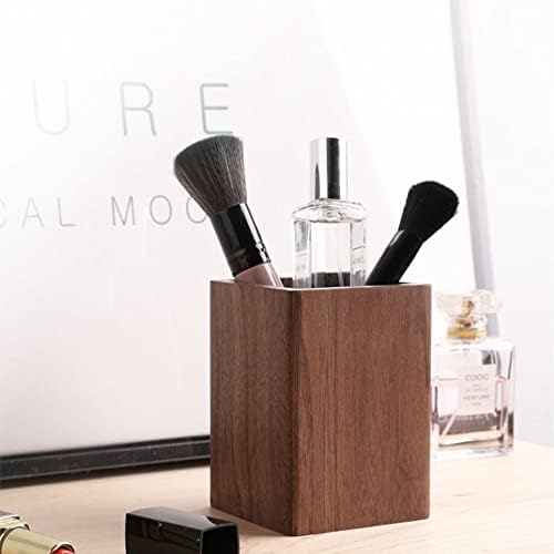Wooden Pencil Holder, Stationery Organizer, Square Pen Cup Holder