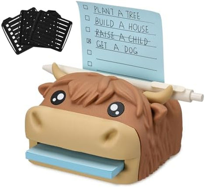 Dunzoom Highland Cow Sticky Note Holder for Funny Christmas Gift and