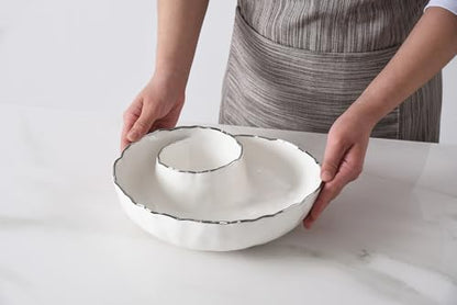 Portofino Plata, Round Chip & Dip, 9.5” D x 2.75"