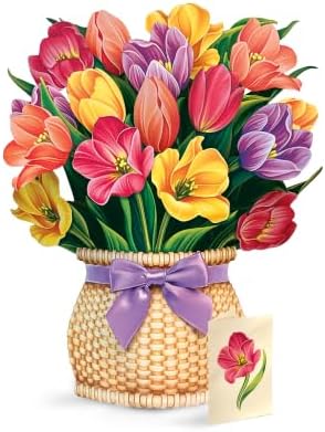 Freshcut Paper Festive Tulips 12" Life-Sized 3D Pop Up Card