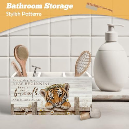 Motivational Tiger Pen Holder Organizer for Desk Accessories