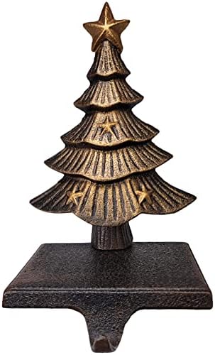 Lulu Decor Cast Iron Decorative Christmas Tree Stocking Holder, Solid