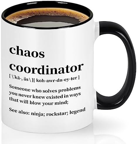 Cabtnca Chaos Coordinator Mug, Gifts, Office Gifts for Coworkers, Boss