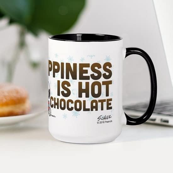 CafePress Peanuts Hot Chocolate Mugs 15 oz (444 ml) Ceramic Coffee Mug