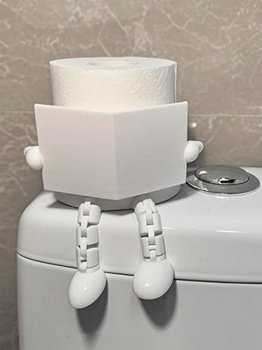 Plastic Toilet Paper Holder Stand Cute Character Reading Book Coffee