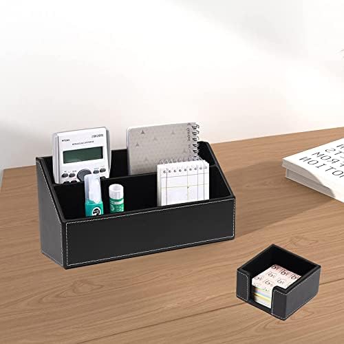 6 Piece Office Supplies/Desk Organizer Set with Desktop Leather