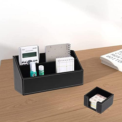 6 Piece Office Supplies/Desk Organizer Set with Desktop Leather