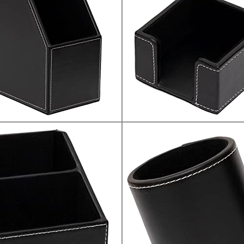 6 Piece Office Supplies/Desk Organizer Set with Desktop Leather