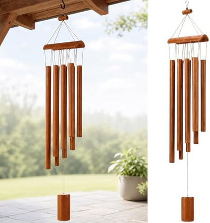 Leinuosen 41 Inch Bamboo Wind Chimes for Outside, Deep Tone