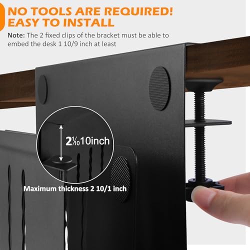 Desk Side Storage, 2 Tier Steel Hanging Organizer, No Drill Side Desk