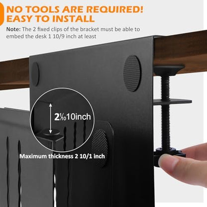 Desk Side Storage, 2 Tier Steel Hanging Organizer, No Drill Side Desk