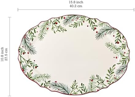 Bico Santa On The Way 16 plus 14 inch Scalloped Oval Platters Set, Set