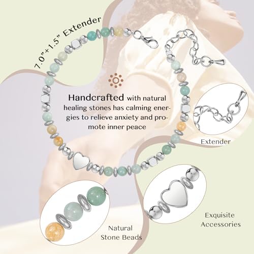 Inspirational Gifts Bracelets for Women, Healing Natural Stone