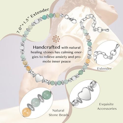 Inspirational Gifts Bracelets for Women, Healing Natural Stone