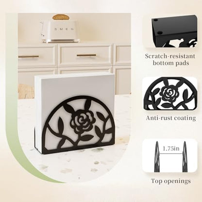 Epicano Napkin Holder for Table,Metal Rose Standing Napkin Holderfor