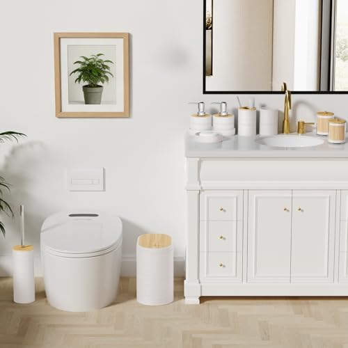 XLHOMO White Bathroom Set - 10PC Bathroom Accessories Set, Luxury