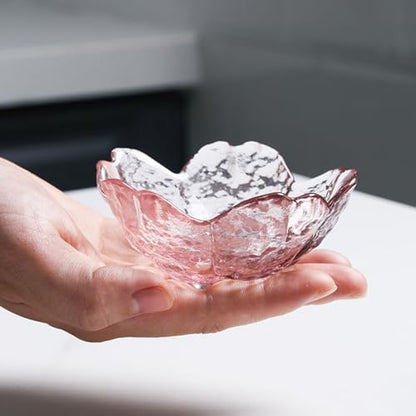 GENTI 3-Piece Glass Jewelry Tray, Flower Ring Dish, Jewelry Dish Tray