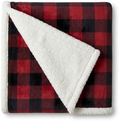Eddie Bauer - Sherpa Reverse Throw Blanket for Bed or Couch, 50 x 60