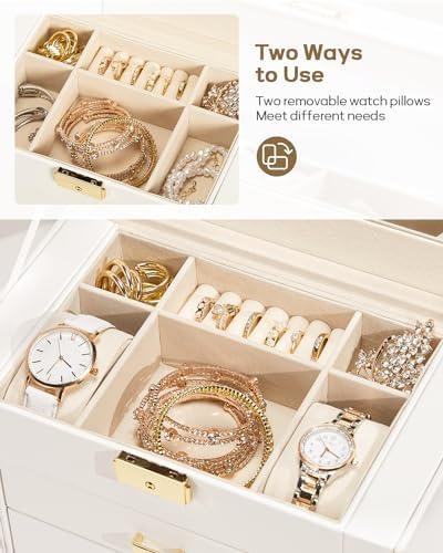 Homde Large Jewelry Box for Women: 5-Layer Organizer with Lock for