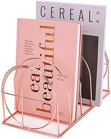 File Sorter Organizer, 5 Section Magazine Holder Rack, Desktop Round