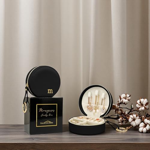 COLLECTIVE HOME Monogram Jewelry Box for Travel - 4.5 Inch Spacious