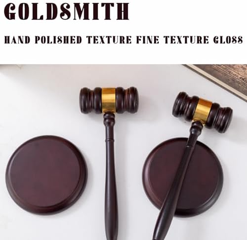 Gavel and Block Set 9.65x3.43" Natrual Wooden Gavel with 4.72" Round
