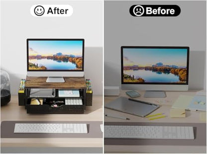 gianotter Desk Organizers and Accessories, Monitor Stand with Drawer