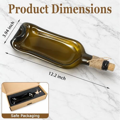 Melted Wine Bottle Serving Tray, Glass Cheese Board for Cheese and