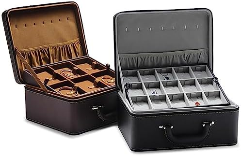Jewelry Trays stacks Carriable with Handle Zipper Large Box Organizer