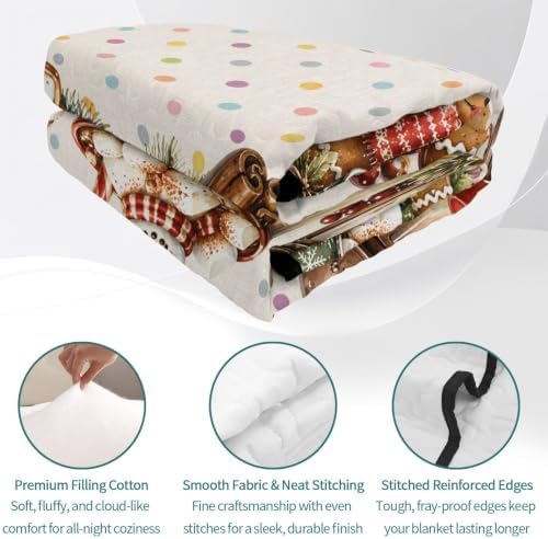 Christmas Quilt Set Twin Size 3 Pieces Quilted Bedspread Soft