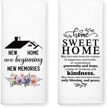 2PCS New Home New Beginning New Memories Kitchen Towels Set, Kitchen