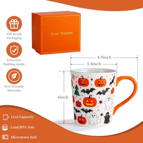 YUN TAO Halloween Mug, 11 Oz Ceramic Nightmare Before Christmas Mug