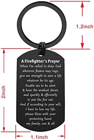 ENGZHI Firefighter Gifts for Men Fire Man Prayer Keychain- God Give Me