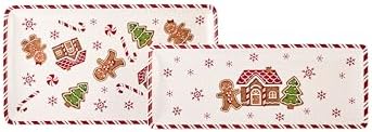 Bico Traditional Gingerbread Man Ceramic 14 inch Rectangular Serving