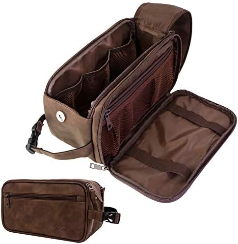 PAVILIA Toiletry Bag for Men, Travel Essentials Shaving Dopp Kit, Mens