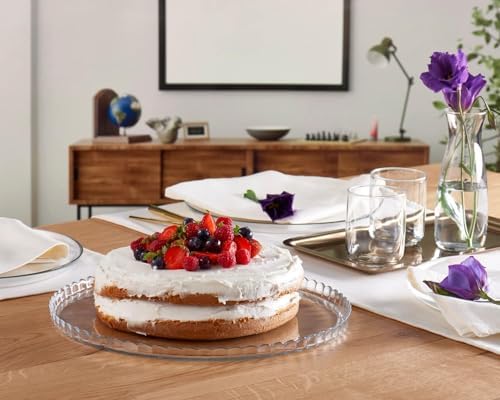 Glass Service Tray 12.75 inch, Large Cupcakes Dessert Appetizer Plate