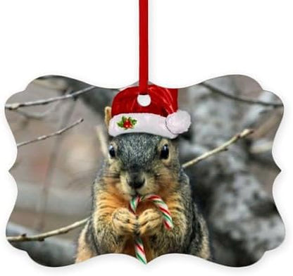 CafePress Christmas Squirrel Scroll Holiday Ornament 4" x 2.75"