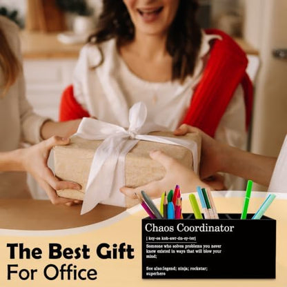 Black Chaos Coordinator Pen Pencil Holder for Desk, Thank You Gifts
