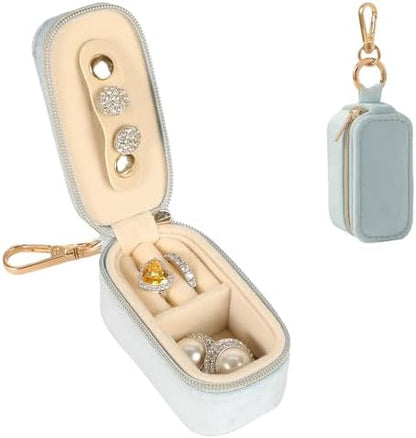 Small Travel Jewelry Box Keychain, Portable Storage Ring Necklace