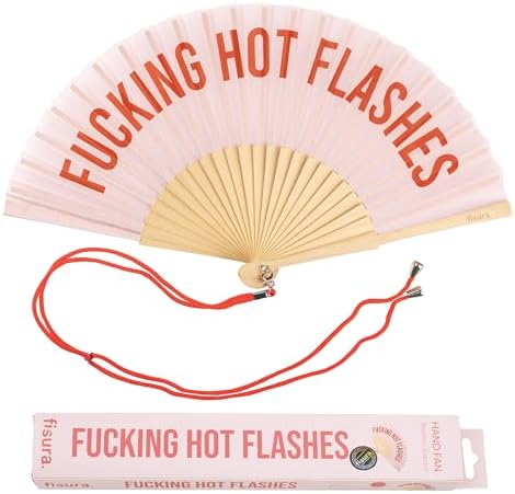 Fisura – Original Folding Fan with Message “Hot Flashes”. Handheld