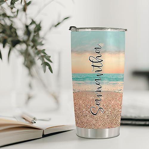 Personalized Summer Beach Vacation 20oz Stainless Steel Tumbler