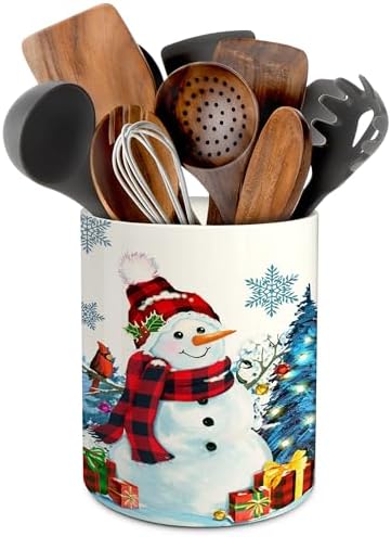 pinata Christmas Kitchen Decor, Christmas Snowman Ceramic Utensils